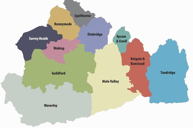 Surrey Borough Map Surrey Borough Map